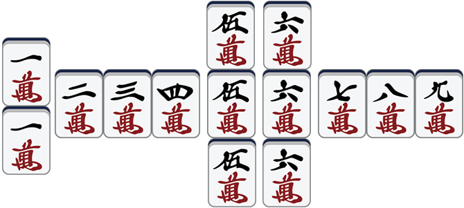 连龙与汉字番型牌例